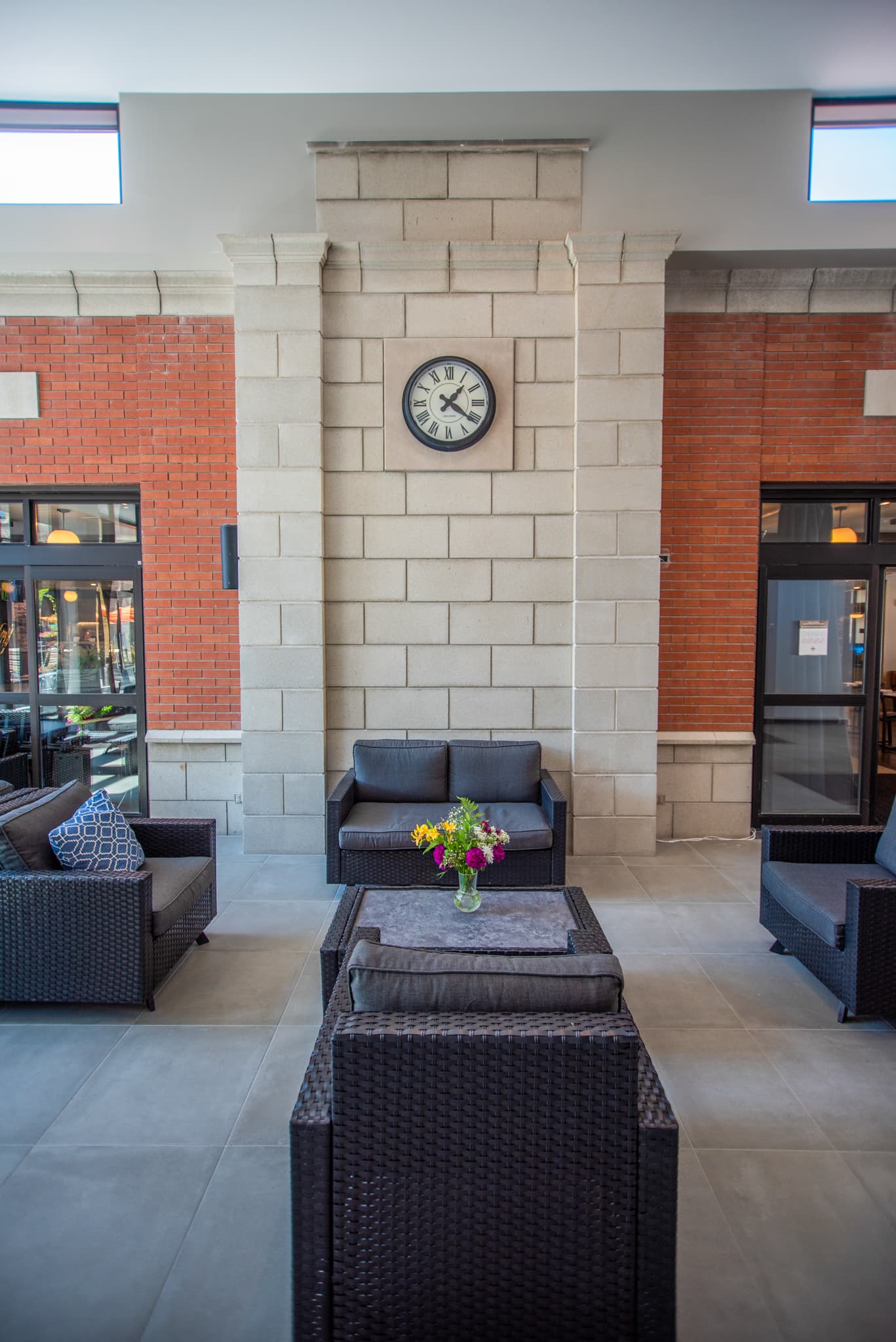 Sunlit four-season atrium at the British Square