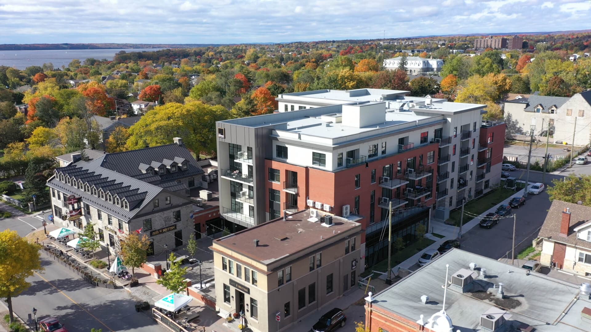 Aerial view of The British Square in Old Aylmer